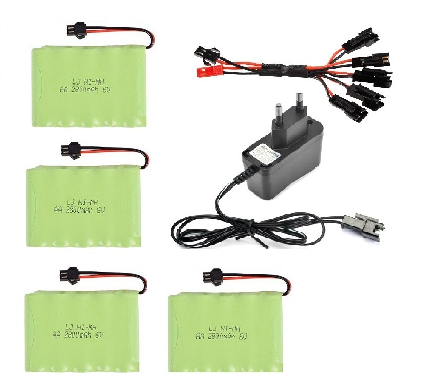 YUKALA 6V 2800mAh Ni-MH AA batterie avec chargeur pour camion RC/voiture RC/bateau RC/réservoir RC SM/JST/TAMIYA prise 6 v 2800 mah