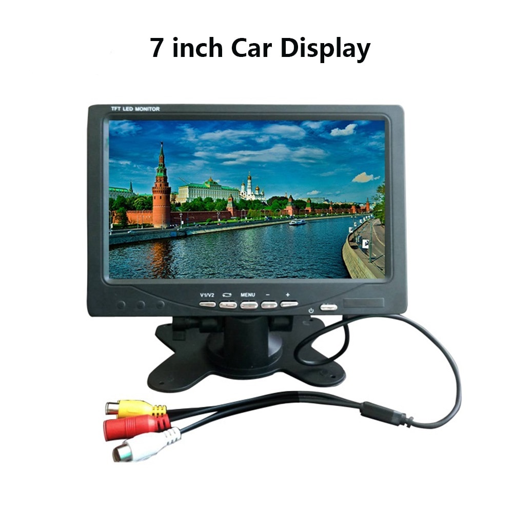 7 Inch Auto Display Av Auto Display Ondersteunt Pal/Ntsc Video-ingang 800X480 Auto Tv Draagbare Display