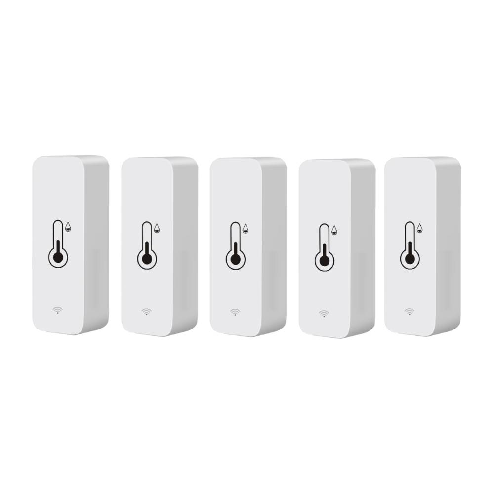 Aubess Tuya Smart Wifi Temperature And Humidity Sensor Indoor Hygrometer Controller Monitoring For Alexa Google Home Smart Home: 5pcs