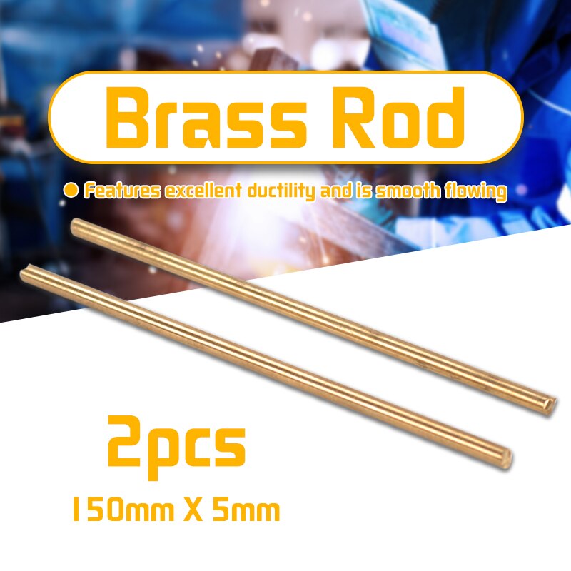 2 st 150mm x 5mm mässingsstänger bar hårdvara solida runda stavar trådar pinnar guld för reparation svetsning lödning lödning