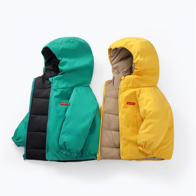 Winter Baby Snowsuit Zipper Solid Warm Hooded Snow Wear Cotton Infant Coat Winter Clothes for Baby