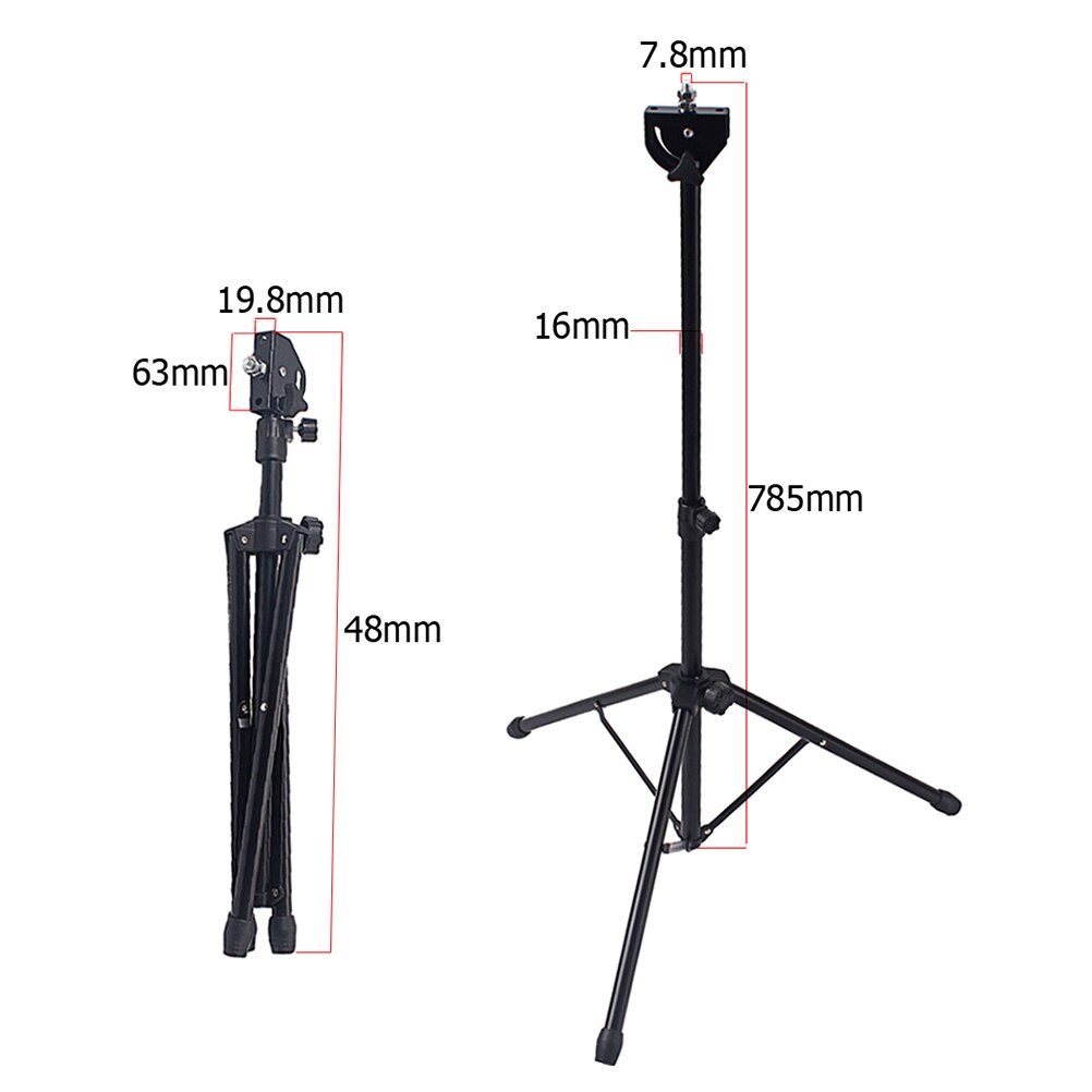 8inches Adjustable Metal Tripod Dumb Drum Stand Practice Pad Rack Bracket Support Percussion Accessory(Black)