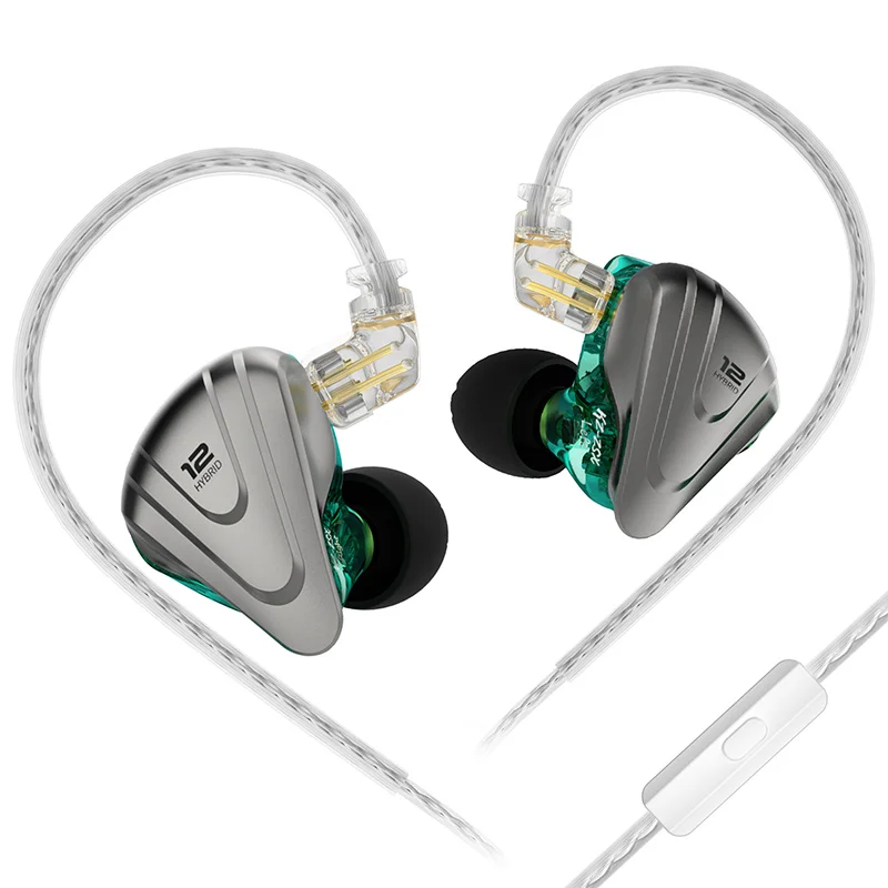 Kz zsx 1dd+5ba hybrid driver in-ear monitor høretelefoner hifi bas ørepropper musik spil sport headset 2- benet kabel  zs10 prox zar  pr1 pro: Gul