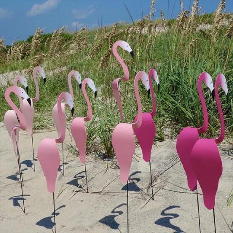 Décoration de jardin en forme de flamant rose, , oiseau tourbillonnant coloré, mouvement avec vent, ameublement pour cour extérieure
