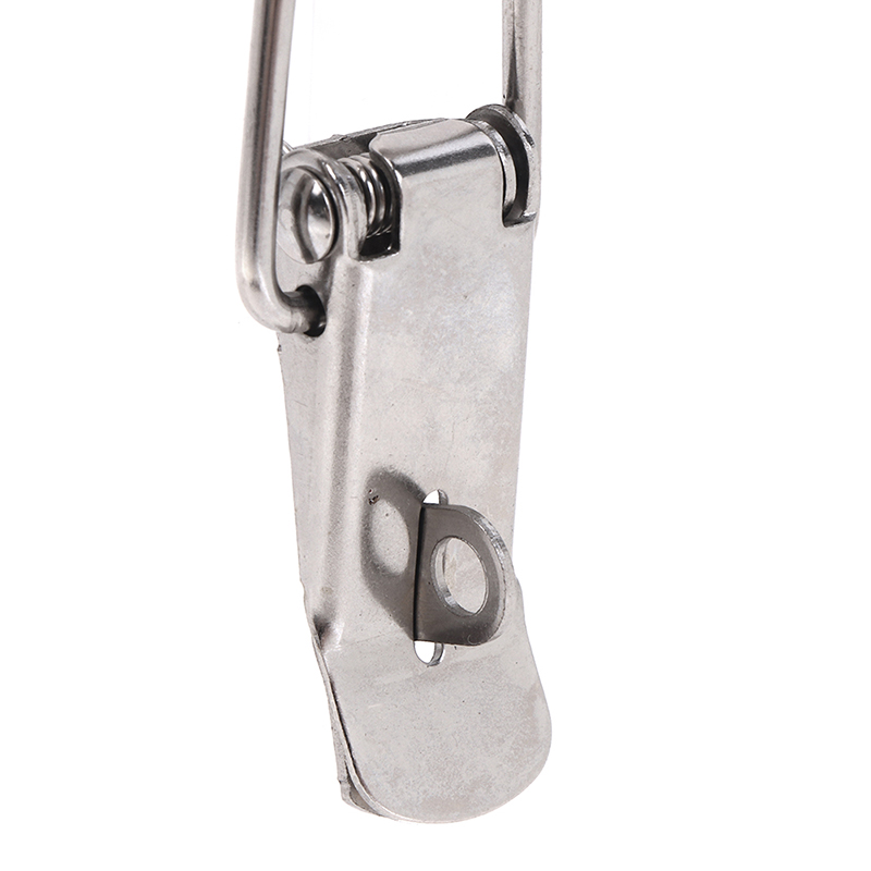 90 Degrees Duck-mouth Buckle Hook Lock Iron Spring Loaded Draw Toggle Latch Clamp Clip Silver Hasp Latch Catch Clasp