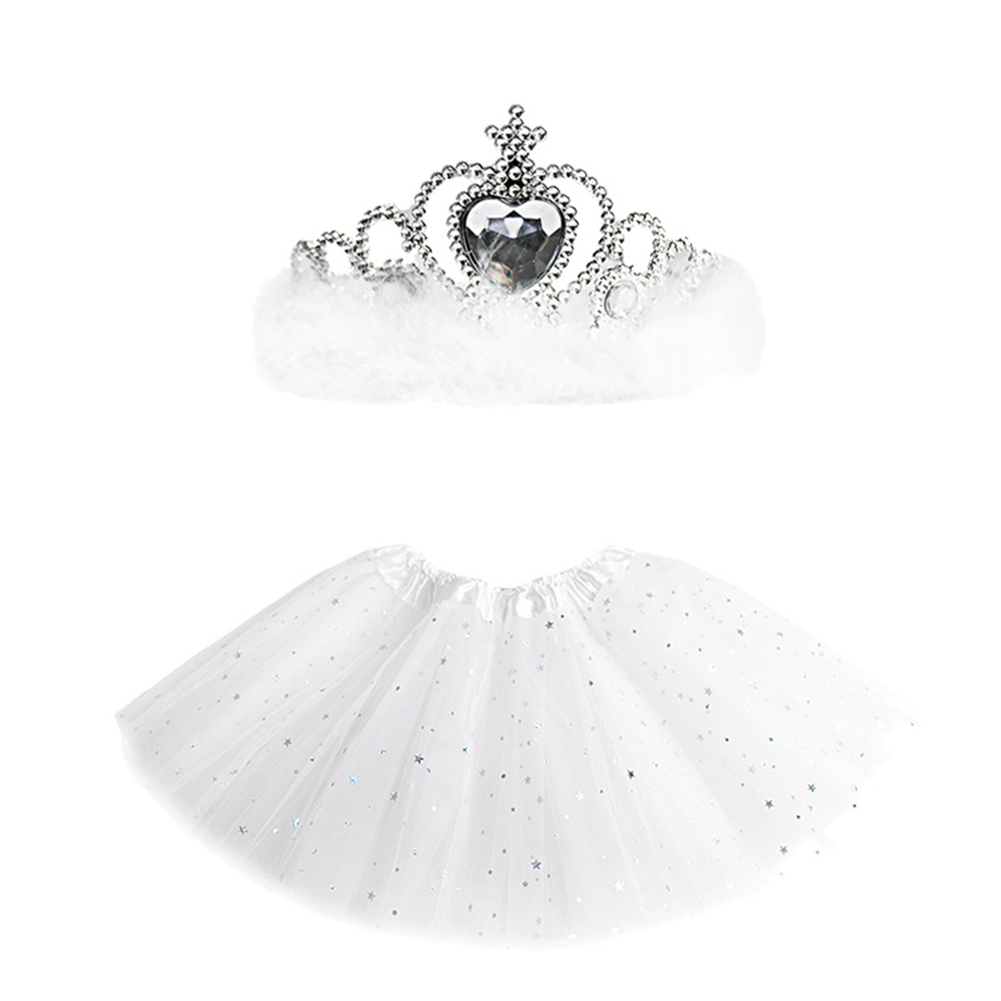 Baby Summer Baby Girl Princess Tulle Tutu Skirt Ballet Dance Party Mini Skirts With Crown Photo Props 2pcs
