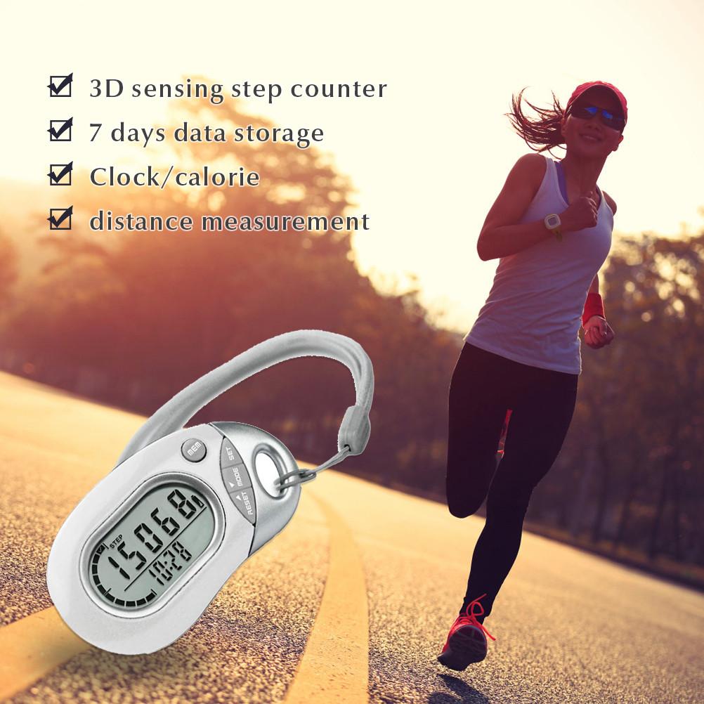 Step Counting Pedometer Portable Step Counter Walking Distance Counting Equipment Accurate Digital 3D Pedometer