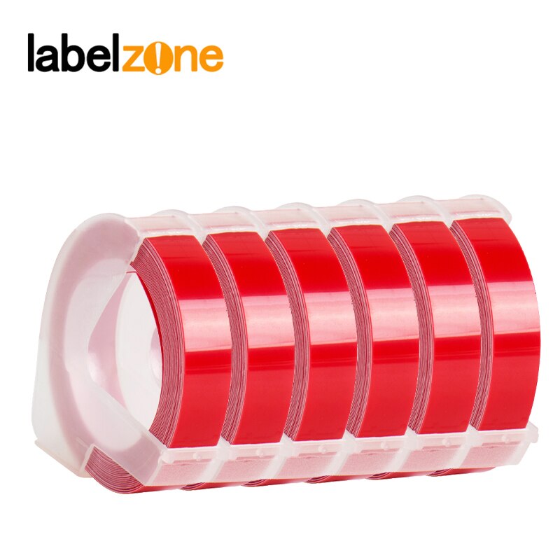 CIDY Mini Portable Printer DIY Handhold Typewriter Label Maker for MOTEX E101 Lettering Machine for 3D Embossing Manual Tape: 6 PCS red