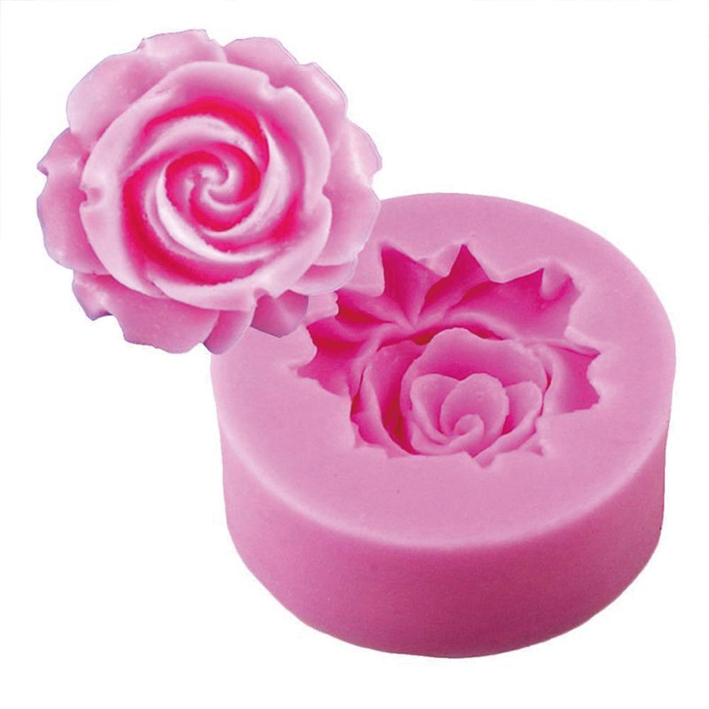 Huishoudelijke 3D Rose Bloemvorm Siliconen Mal Vorm Chocolade Handgemaakte Diy Zeep Fondant Mal Maken Cake Decoratie Cake R9I8