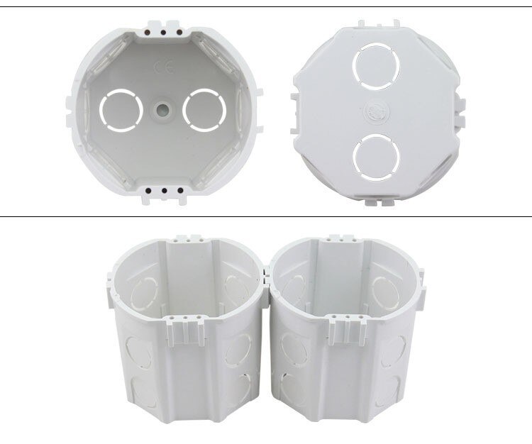 1 pc Eu Standard Wall Round Mounting Box Internal Cassette Wiring Box White Back Box For Eu Switch And Socket
