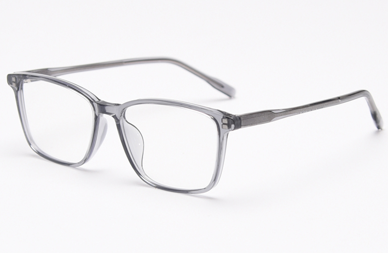 Kachawoo TR90 thin frame square glasses men black brown grey acetate glasses frames women optical eye-wear unisex decoration: grey with clear