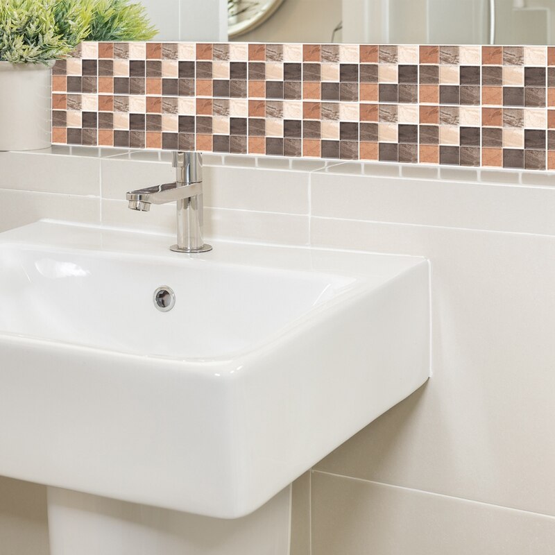 Tile Sticker for Kitchen Waterproof Anti-Mold Backsplash Tile Stickers 10X10CM for Walls Decoration 72Pcs