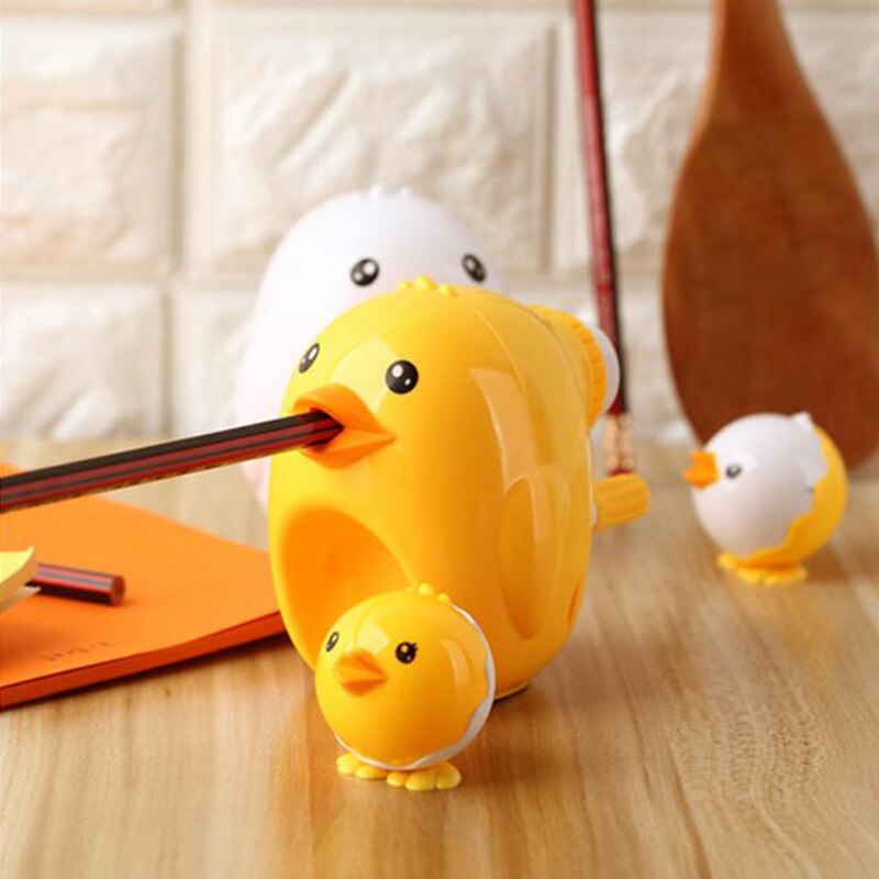 Taille-crayon jaune et blanc, 1 pièce, ensemble taille-crayon Kawaii pour filles et garçons