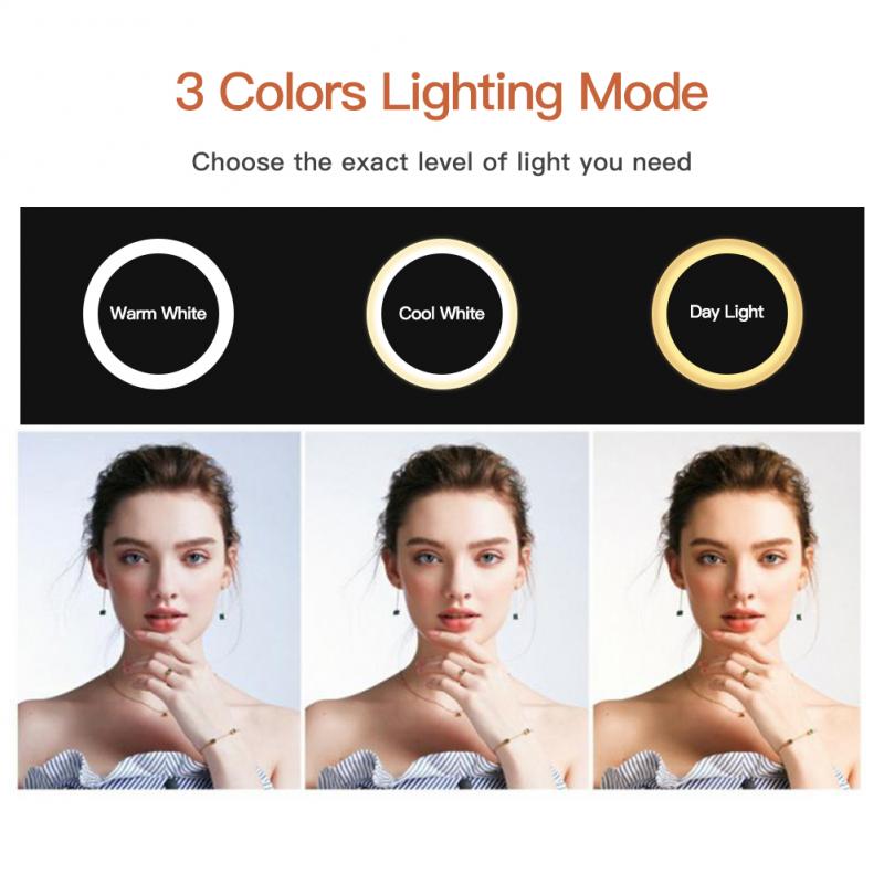 6/10 pollici fotografia illuminazione telefono Ringlight treppiede supporto foto Live Led Selfie USB anello remoto lampada luce riempimento con treppiede