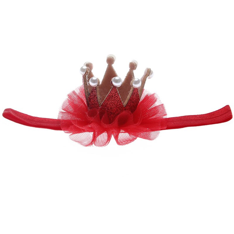 Accessoires de cheveux en dentelle pour bébés filles, couronne florale, perle pour -né, d&#39;anniversaire pour enfants: 3hongse