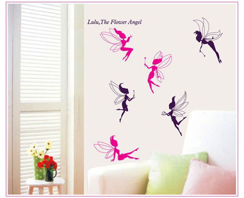 Flower Swing Fairy Girl Wall Stickers DIY Dancer Mural Dormitory Decals for Home Decoration Kids Rooms Butterfly Bedroom Nursery: PC7022-3