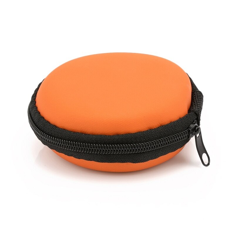Mini Round Hard Earphones Case Portable Storage Bag for SD TF Cards Earphone Accessories Bags for xiaomi Samsung: Orange