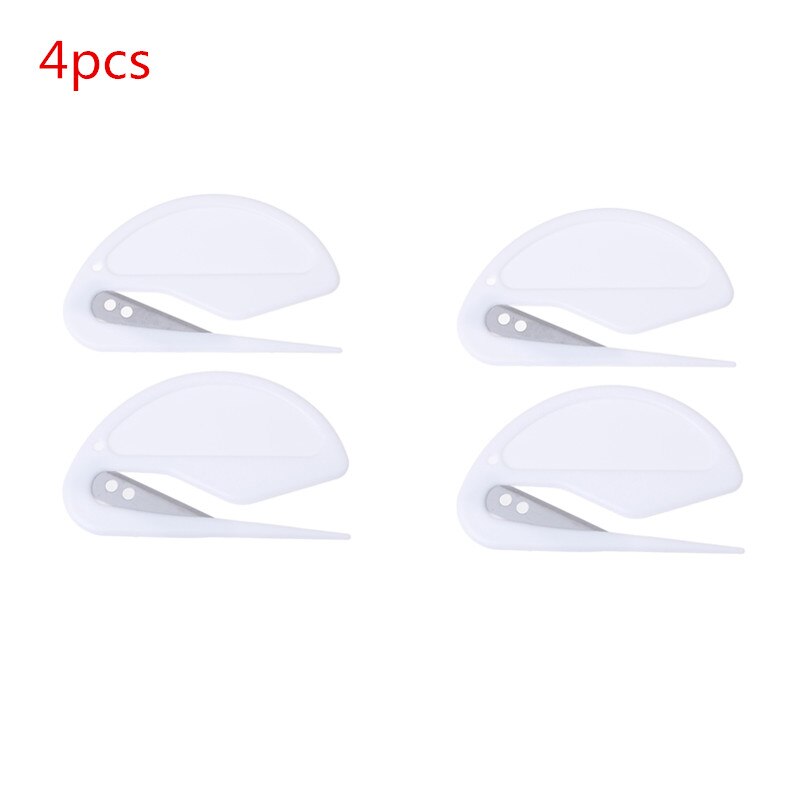 4/2pcs Plastic Letter Opener Mini Sharp Letter Mail Envelope Opener Safety Papers Guarded Cutter Blade Office Equipment: 4pcs
