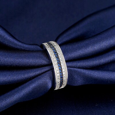 Huitan trendy kvinder engagement simpel ring bånd med blå pink lille cubic zirkon sten indstilling skinnende kvinder tilbehør smykker