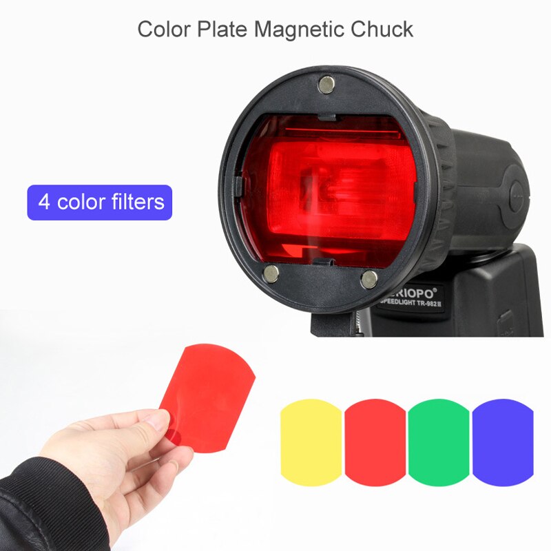 Triopo Flash Magnetische Dome Kleur Filter Honingraat Rooster Bal Diffuser Speedlite Accessoires Kit Voor Godox Yongnuo Zaklamp