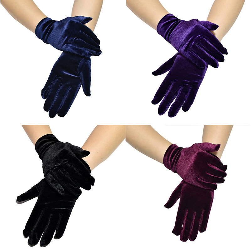 Guantes de terciopelo dorados para mujer y niña, guante cálido para dedos, coloridos, más estilos, accesorios de ropa