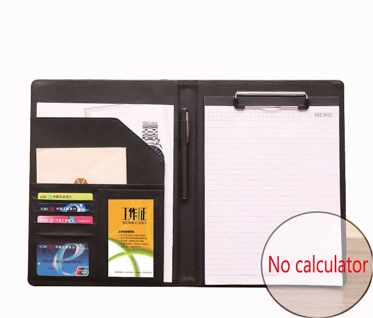 A4 office business classical file folder portfolio executive with clip board calculator document organizer
