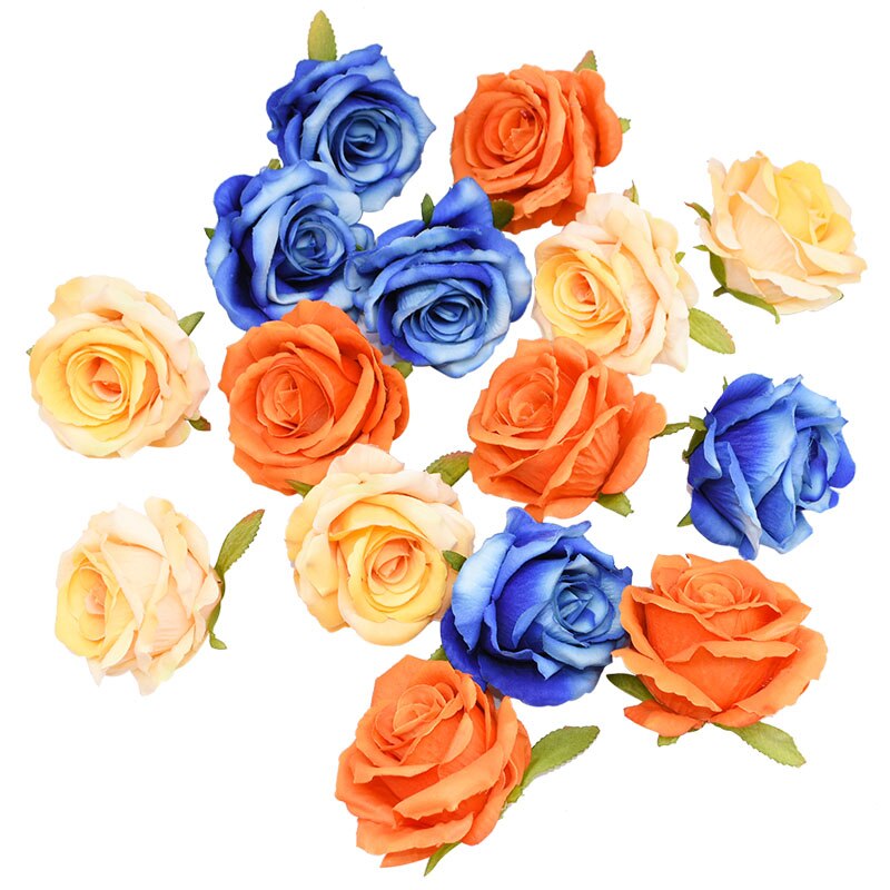 5Pcs 10Cm Silk Rose Flower Head Wedding Party Thuis Kunstmatige Flowr Decoratie Diy Handwerken Krans Scrapbook Supplies