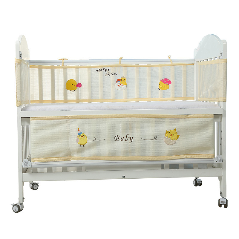 Ademend Mesh Zomer Baby Beddengoed Bumper Anti-Collision Crib Liner Afneembare Baby Bed Set Bed Rond Protector Veiligheid Rail