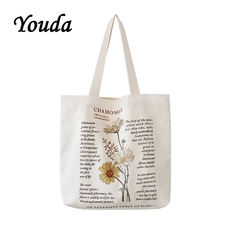 Youda klassieke tassen canvas dames schoudertas vintage boodschappentassen tassen voor dames casual stijl meisjes handtas