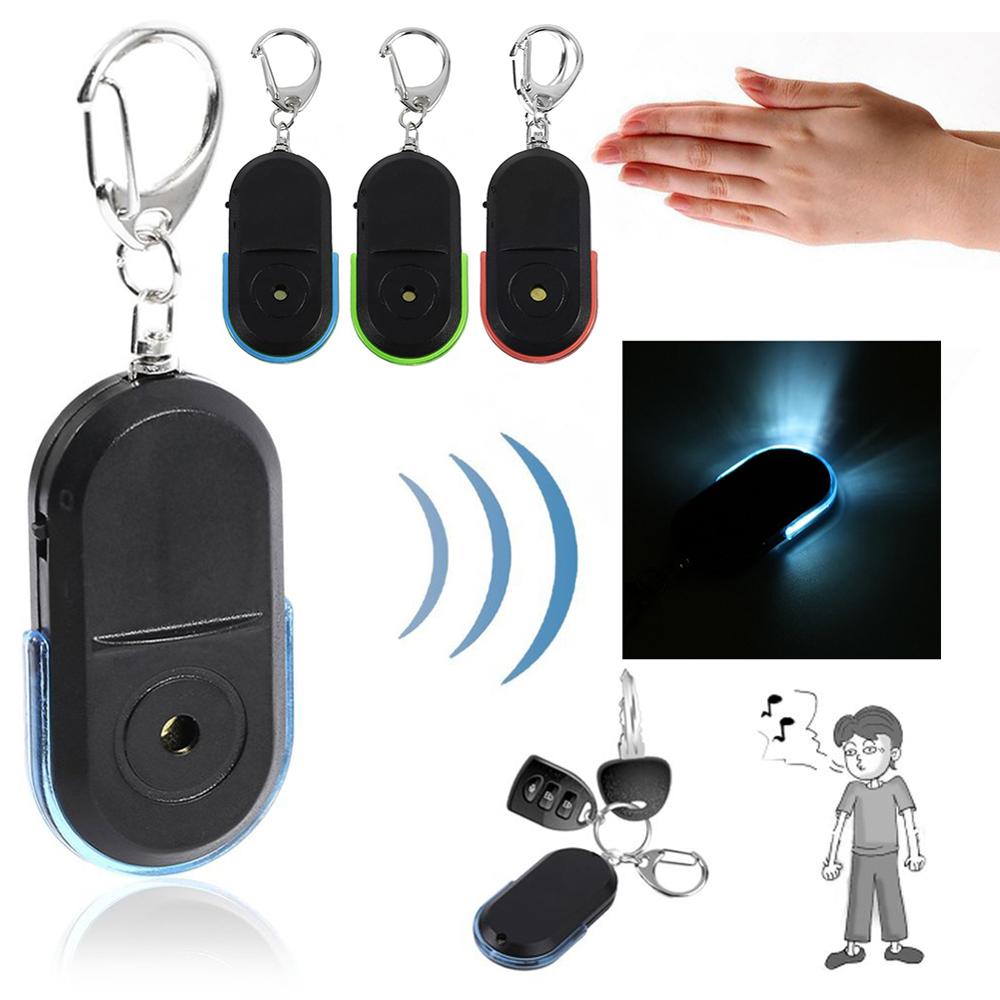 Sans fil 10m Anti-perte alarme clé localisateur porte-clés sifflet son avec lumière LED Mini Anti perte clé trouveur