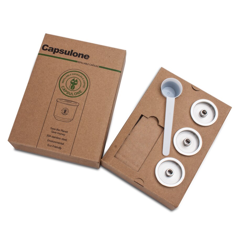 Capsulone para cafetera illy, cápsula reutilizable recargable de Metal de acero inoxidable, apta para máquina de café illy: 3capsule