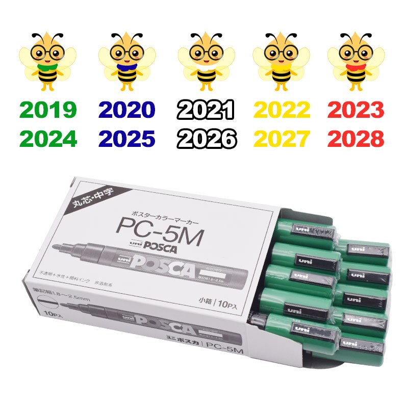 POSCA – stylo marqueur pour apiculture, 5 pièces/lot, Non-toxique, pour l'élevage de reines, 5M