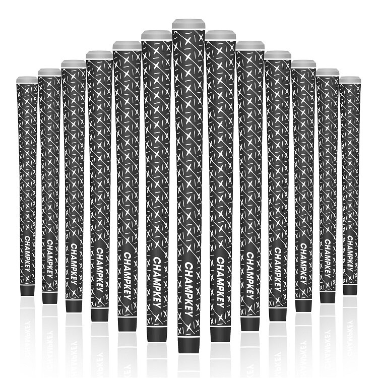 8PCS/Set Champkey X-Grip Six Colors Rubber Golf Grips Midsize- Super Stability Golf Club Grips: Midsize Black
