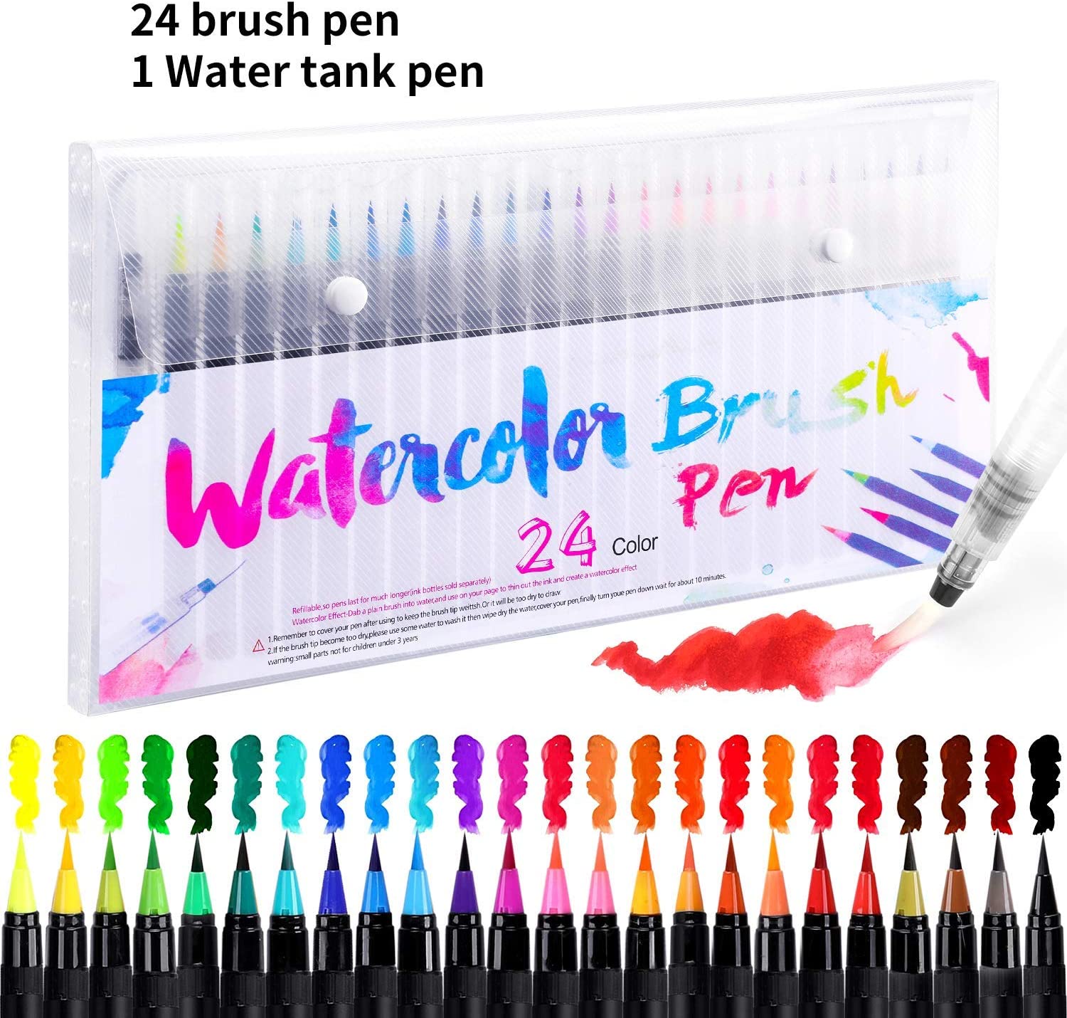 20/24/48 Kleur Aquarel Markers Voor Tekening Viltstiften Set Voor Kinderen Water Haarkleuring Borstel Pen Voor belettering Art Supplies
