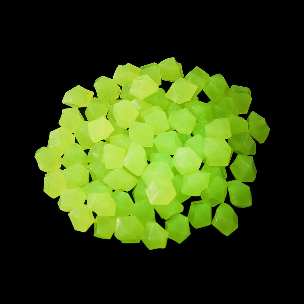 Pierre de résine lumineuse en forme irrégulière 14mm, 300 pièces/paquet, pierres colorées de décoration pour jardin et aquarium