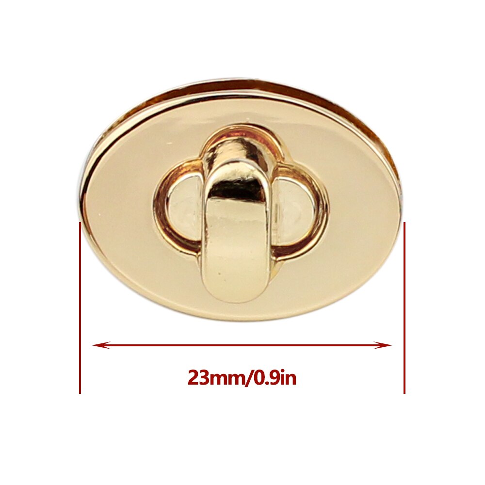 10Stck 2,3 CM Mini Oval Twist sperren Drehen Schlösser Metall Verschluss Schnalle Für Geldbörse Brieftasche frauen Handtasche Schulter tasche Zubehör: 10Stck lightgold