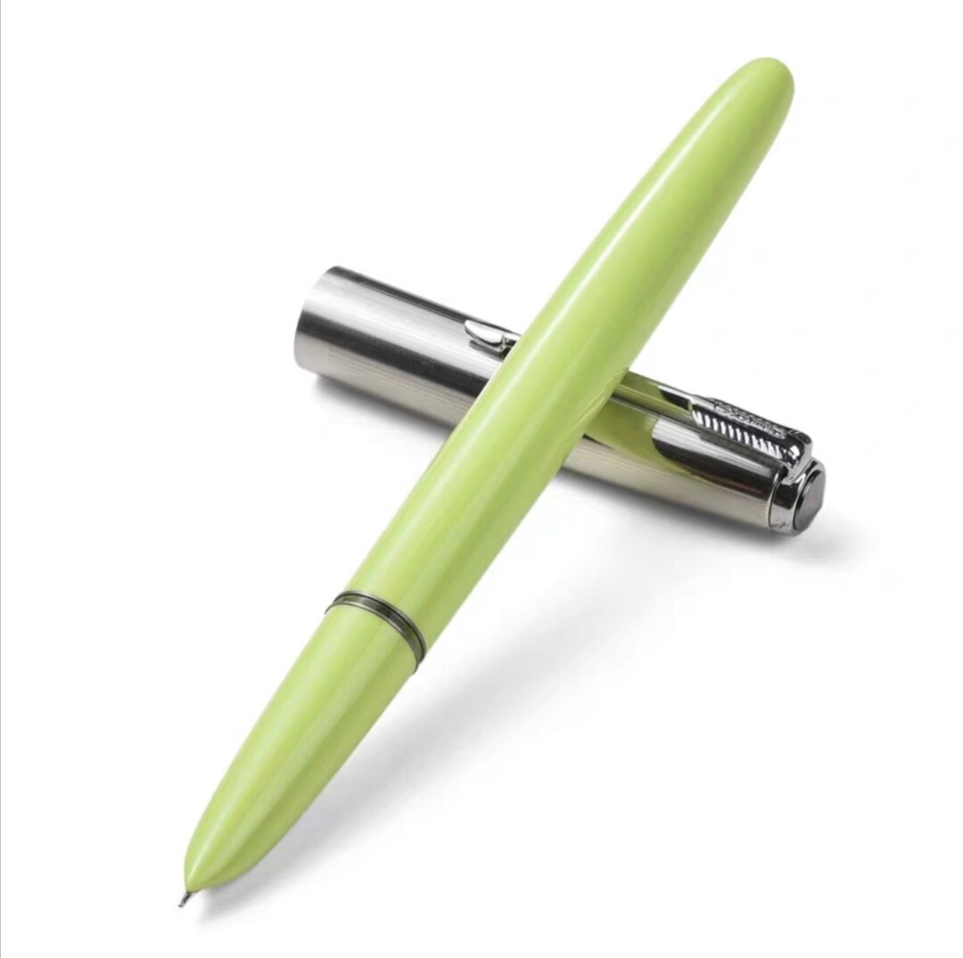 Hero 616 Plus Vulpen Klassieke Inkt Pen Fine Nib Converter Filler Zilveren Clip Briefpapier Kantoor Schoolbenodigdheden Schrijven: Lemon Green