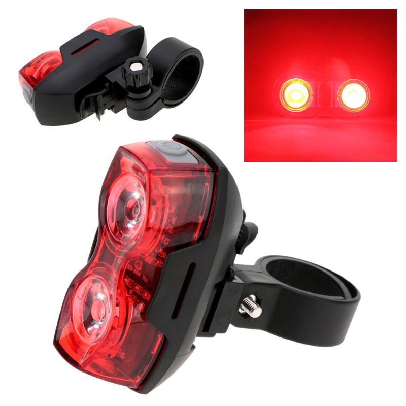 LED Bike Light Waterproof Rear Tail Light USB Rechargeable Mountain Bike Seatpost Taillamp Cycling Bike Accessories ciclismo luz: 2 heads taillamp