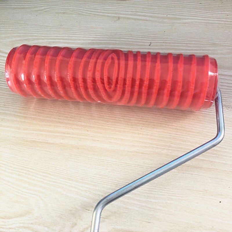 1PC szczotka rolkowa rolki drukarskie wytłoczony miękki klej plastikowy uchwyt czerwony multi-wzór farba robić ścian zestaw przybory robić dekoracji domu na żywo
