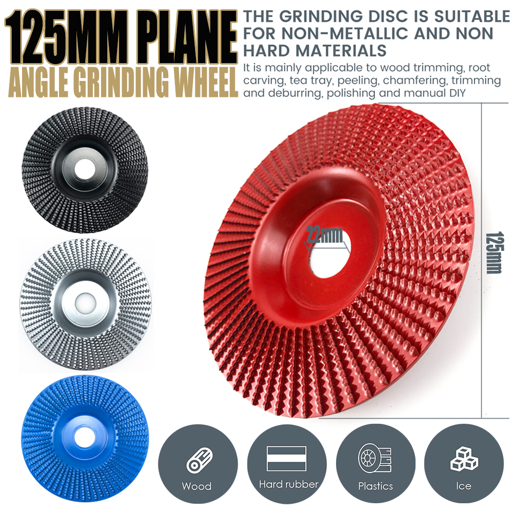 Muela de ángulo biselado plano de 125mm, rueda de pulido de madera, herramienta de lijado para tallado de madera, herramientas de disco abrasivo para amoladora angular