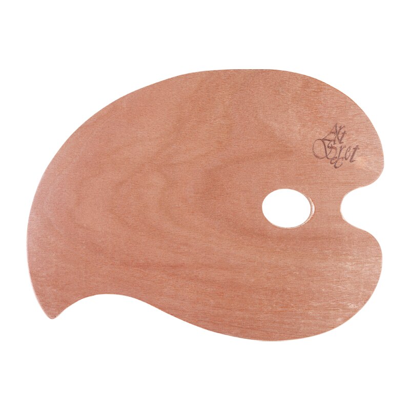 Ellipses Platte Houten Palet Met Duim Gat Art Palet Voor Olieverf Acryl Pigment Beginner Studenten Schilderen Tool