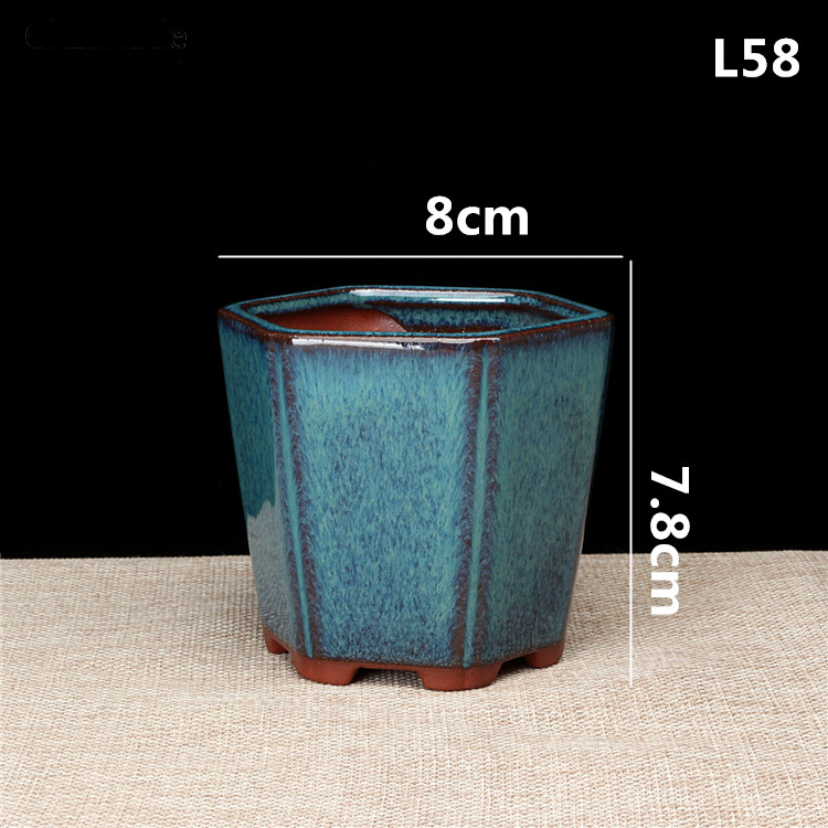 Lychee Life Chinese Ceramic Bonsai Flower Pots Storage Boxes For Flower Green Plants Glazed Pot Planter Diy Crafts Home: 2