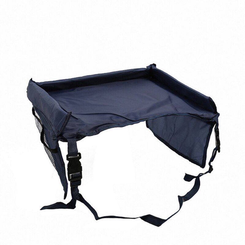 Baby autostol bakke klapvogn børn legetøj mad vand holder skrivebord børn bærbart bord til bil børn lege bord opbevaring 40*33cm: Marineblåt bord