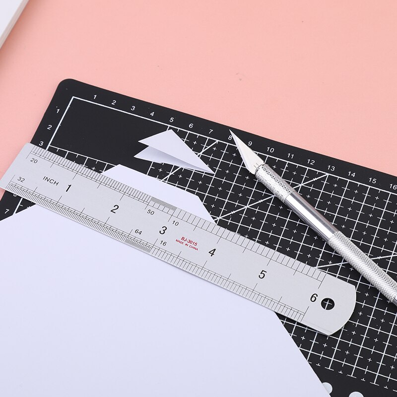 Juego de herramientas de corte de cuero , con tapete de corte A5, cuchillos de utilidad, regla de cuchillo de tallado y cuchillas para herramienta de cuero DIY