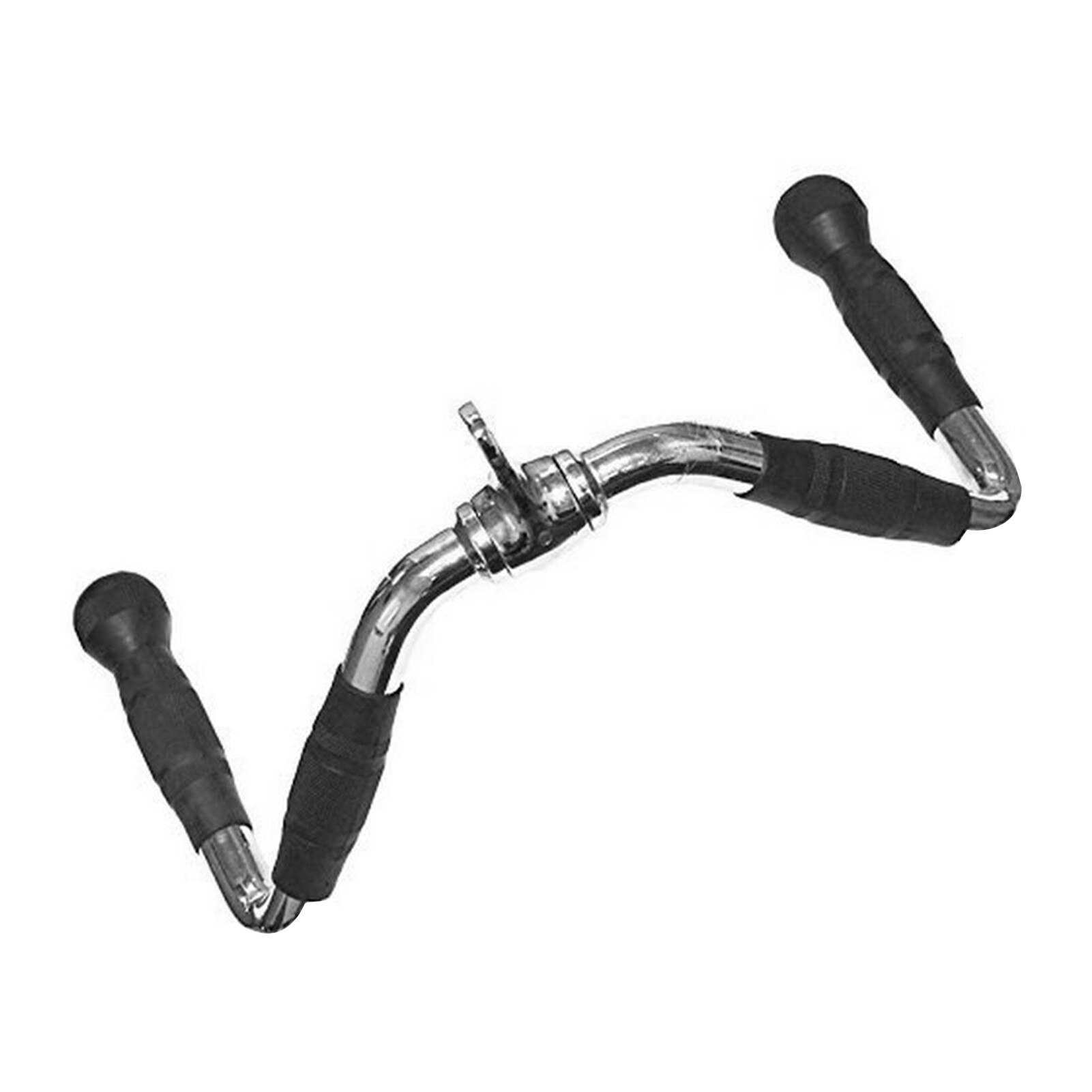 Steel And Rubber Fitness Bar Comfortable V Shaped Exercise Rod V Shaped Straight Rotaing Bar For Triceps Exercise Equipment