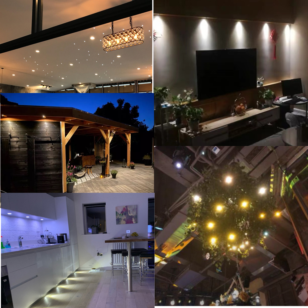 10pcs Small Recessed LED 1W Downlight 12V Foco Spotlight Home Ceiling Stairs Walkways Cabinet Decor Spot Bulb Light with Driver