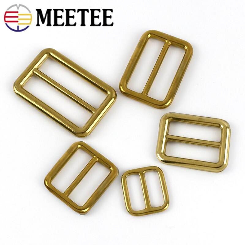 5/10Pcs 18-38mm fibbie per cinture tri-glide in ottone massiccio cinturino per borsa regolare fibbia tessitura cursore fibbia cinturino fai da te accessori gancio