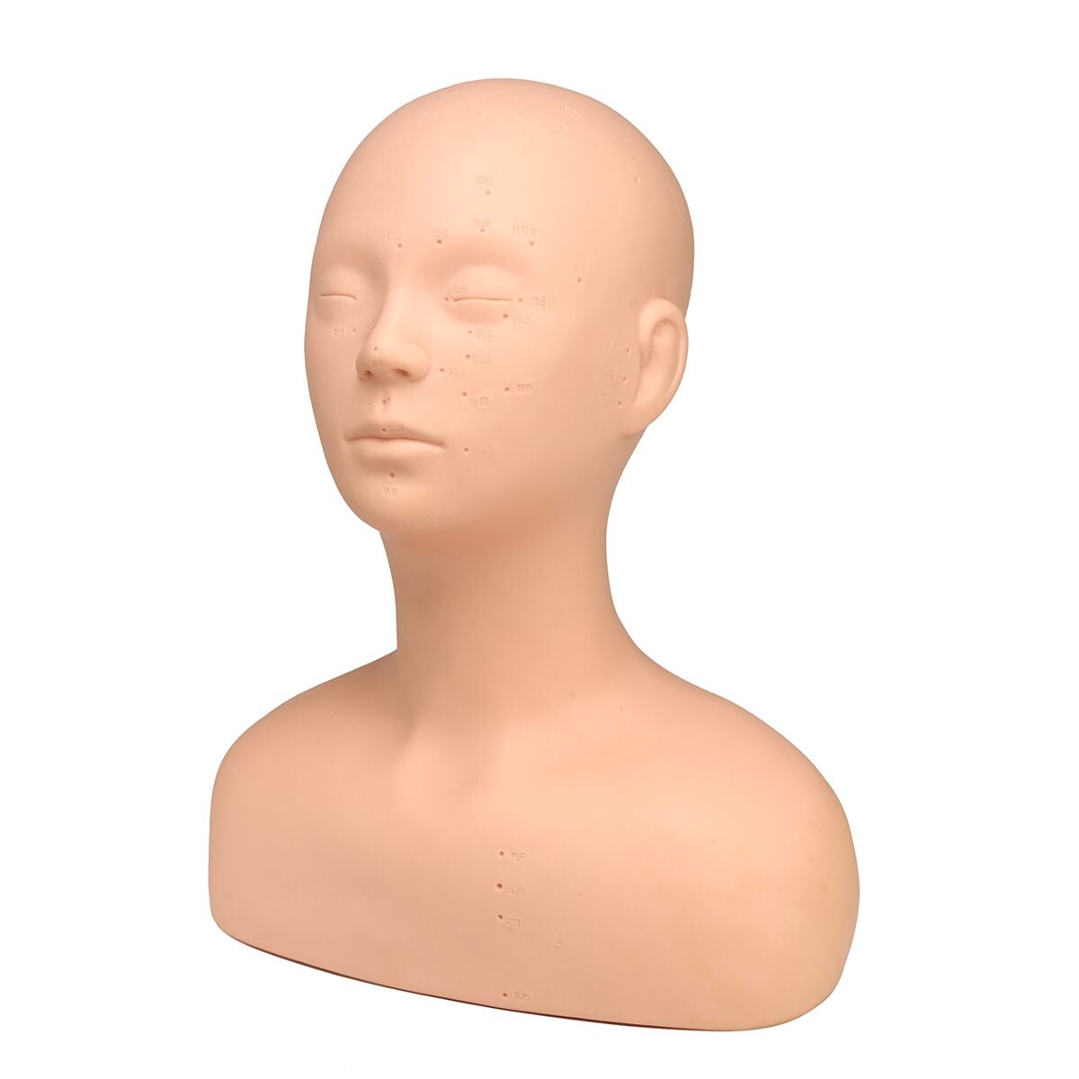 Demi tête factice tête de Mannequin avec épaule Acupoint Acupuncture Massage maquillage Extension de cils pratique modèle tête