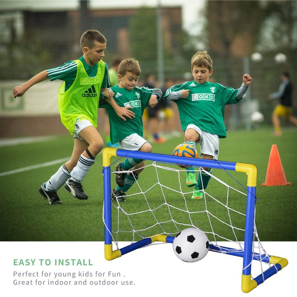 Opvouwbare mini voetbal voetbal doelpaal netset met pomp kinderen sport binnen buiten speelgoed kind verjaardag plastic