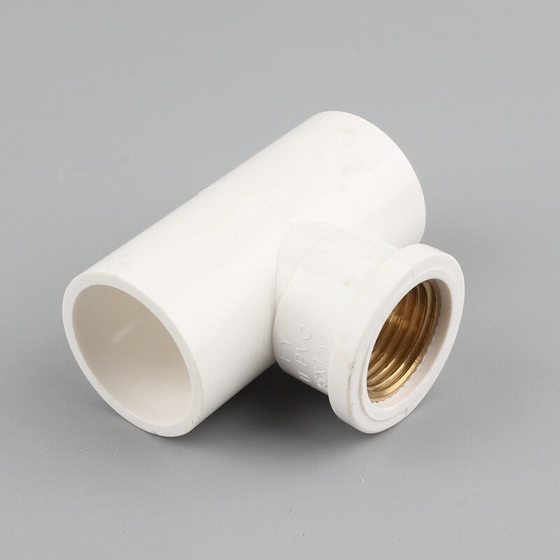 20 25 32mm PVC Water Supply Pipe Copper Female Thread 3 way Quick Connectors 1/2 3/4 1 inch Reducing Connectors Garden Fittings